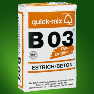 quick-mix B03 screed/concrete 25 kg at a trial price